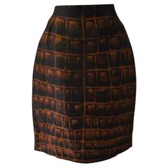 Gianni Versace Couture Silk Organza Printed Skirt Spring 1992