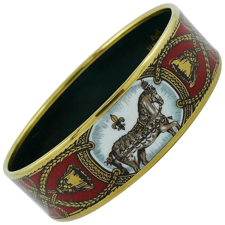 Hermes Vintage Grand Apparat Wide Enamel Bracelet at 1stDibs grand