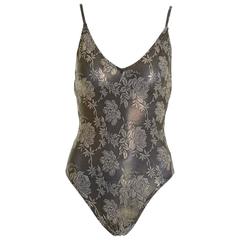 1980s CHRISTIAN DIOR Lurex One Piece Swimsuit