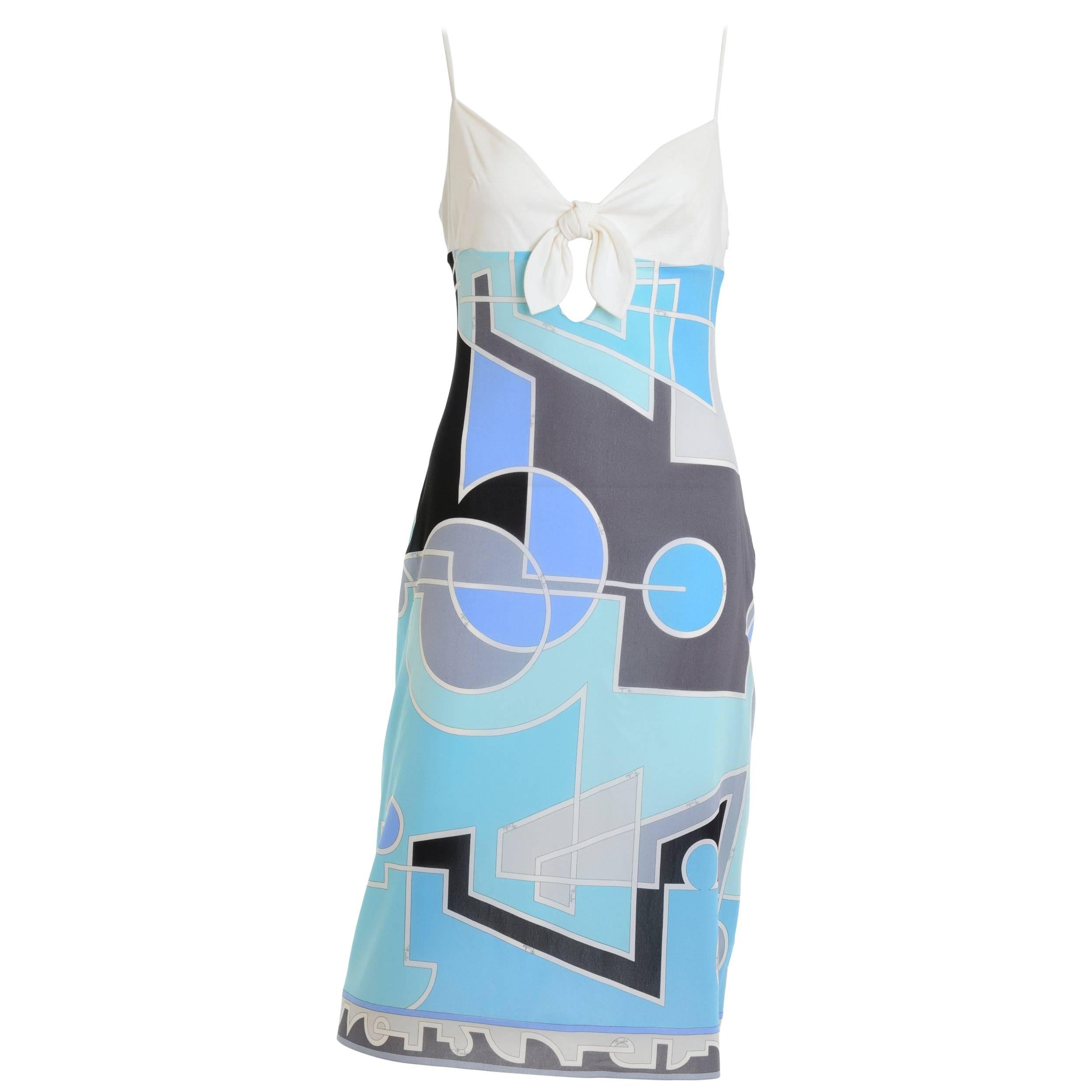 EMILIO PUCCI Geometric Print Silk Sun Dress