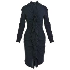 GIVENCHY Black Ruffle Cocktail Dress