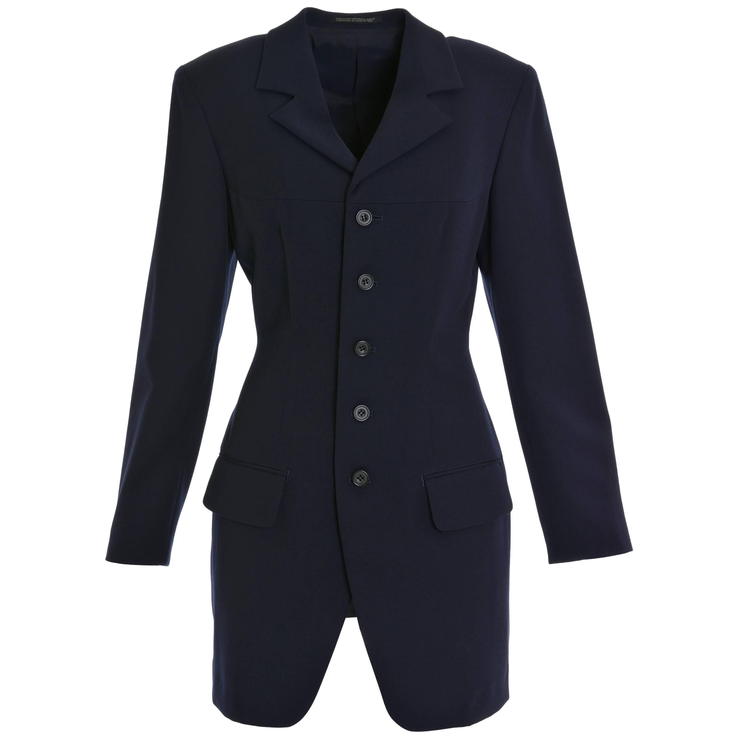YOHJI YAMAMOTO Blue Navy Blazer Jacket For Sale