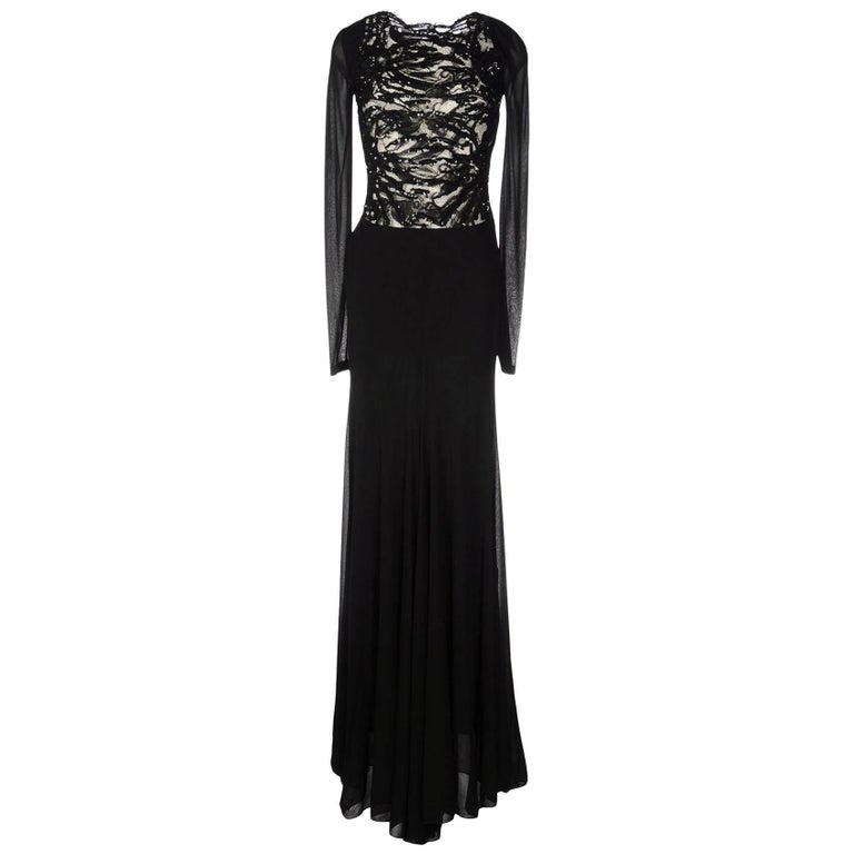 New EMILIO PUCCI Embellished Black Lace Jersey Dress Gown It 40 - US 4 For  Sale at 1stDibs | italian size 40, 38 italian size to us, 40 italian size  to us