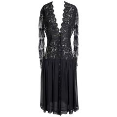 Jean Paul Gaultier Long Sleeve Lace Dress circa 1990s 8
