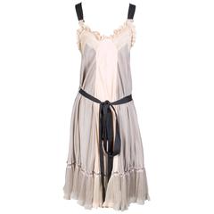 Jean Paul Gaultier Pleated Ruffle Wrap Dress circa 1990s 2