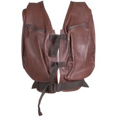 Jean Paul Gaultier Leather Bomber Vest circa 1990s 10