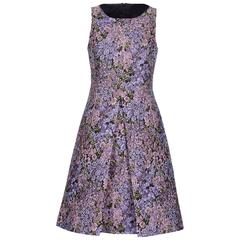 New MICHAEL KORS Jacquard Lilac Floral Design Dress size 12 6