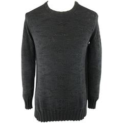 SILENT by DAMIR DOMA Size S Black Textured Cotton Knit Crewneck Slit Pullover 12