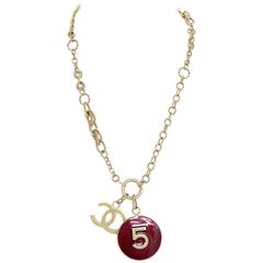 Chanel '13 Chain Link CC & No. 5 Pendant Necklace