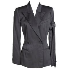 Jean Paul Gaultier Satin Blazer with Bow and Fringe circa 1990s 9