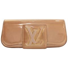 Louis Vuitton Sobe Grive Brown Vernis Leather Evening Clutch Bag