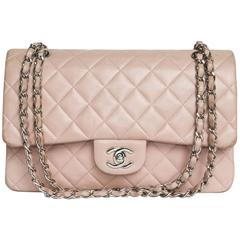 CHANEL Timeless Flap Shoulder Bag in Pink Leather 