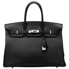 hermès 2007 Clemence noir en cuir Birkin 35cm