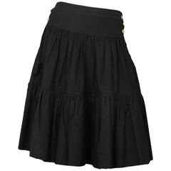 Chanel Black Cotton 2-Tier Skirt 8