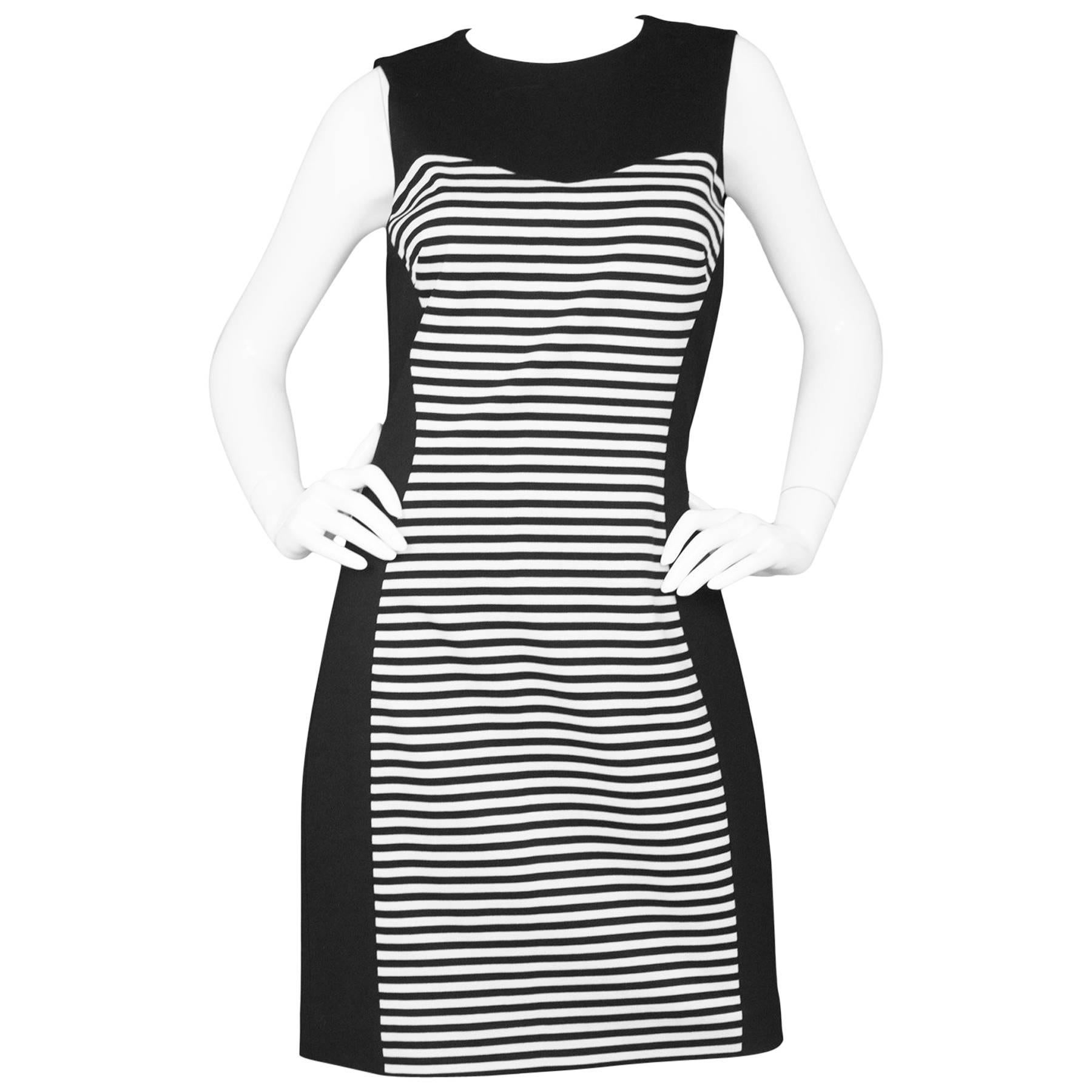 Michael Kors Black & White Stripe Sheath Dress sz US10