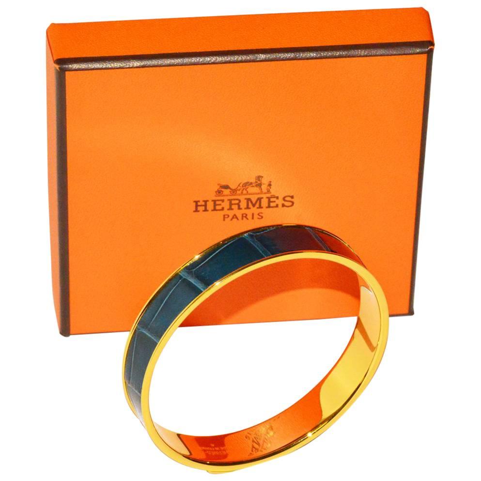 Hermes Alligator Bangle Bracelet