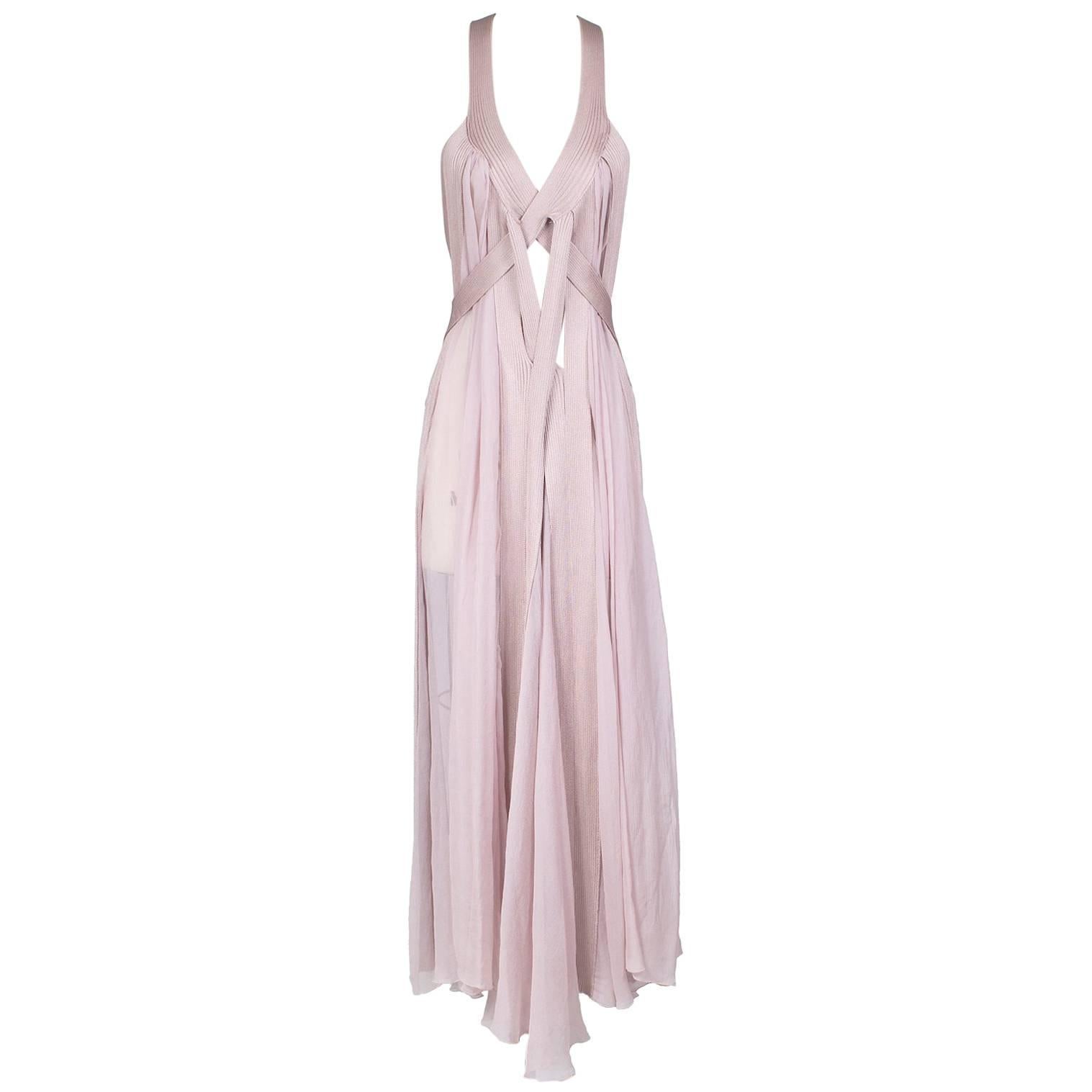 Jean Paul Gaultier Chiffon and Knit Multi Strap Dress