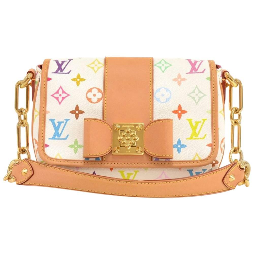 Louis Vuitton Patty White Multicolor Monogram Canvas Pochette Hand Bag