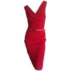 Christian Dior by John Galliano Red Belted Day Dress 3