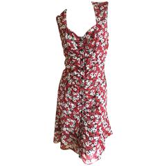 Yves Saint Laurent Rive Gauche Poppy Print Sun Dress 12