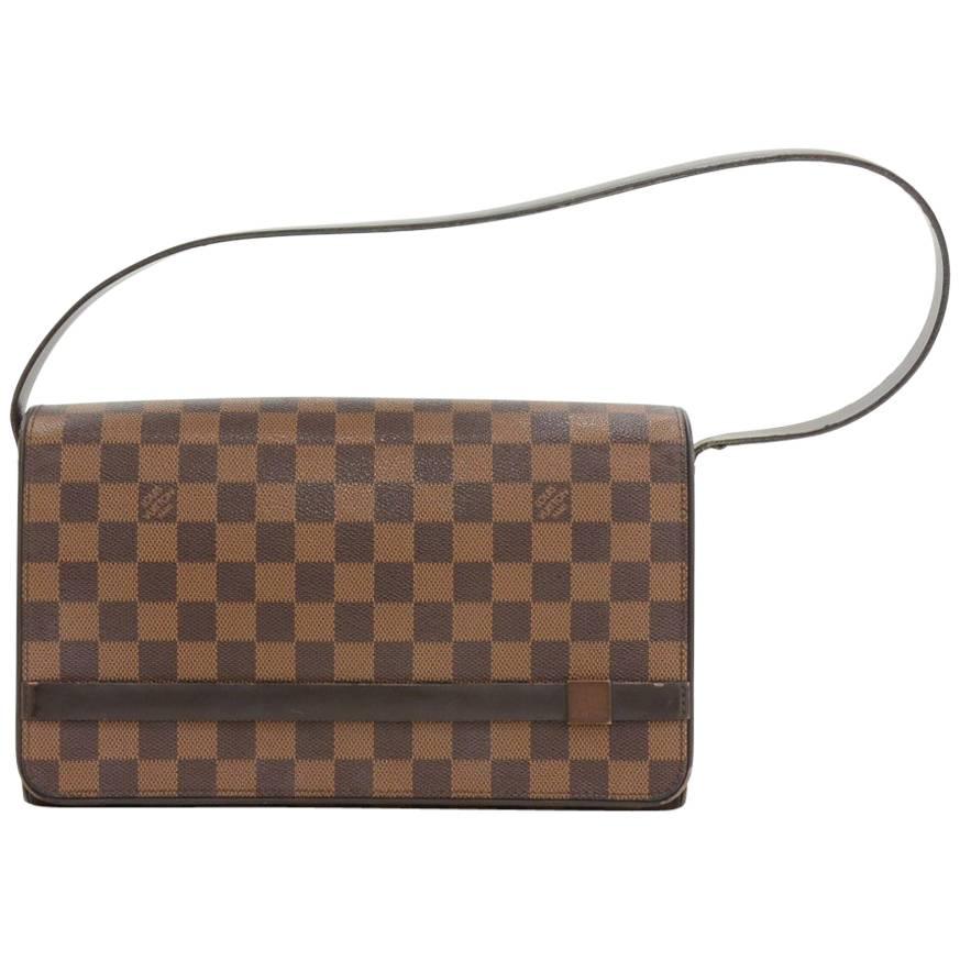 Louis Vuitton Tribeca Long Damier Ebene Canvas Flap Shoulder Bag