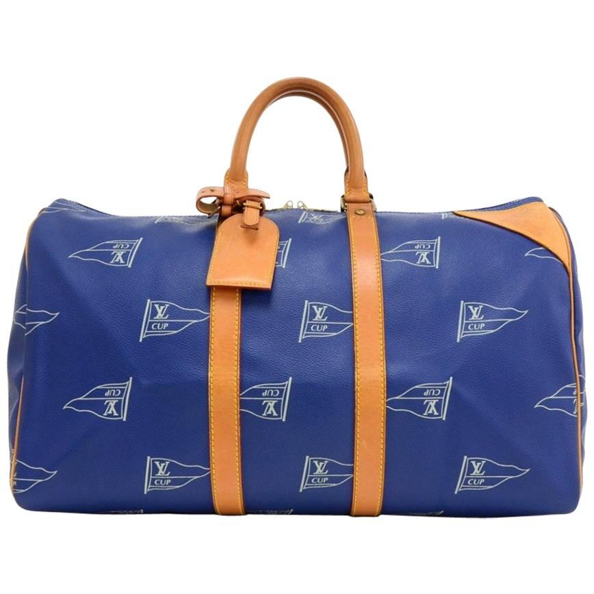 Louis Vuitton LV Cup 1995 Keepall 45 Blue Canvas Hand Bag - Limited