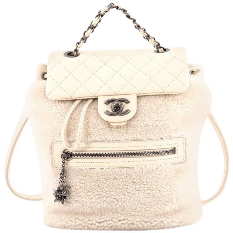 Chanel Mountain Backpack Shearling with Quilted Calfskin Small