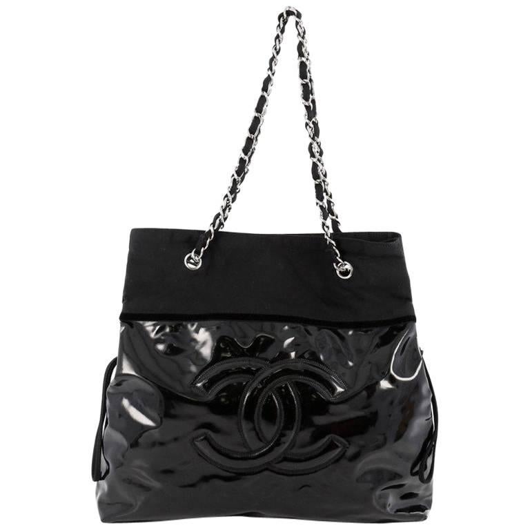 Chanel Stretch Spirit Drawstring Tote Patent Vinyl