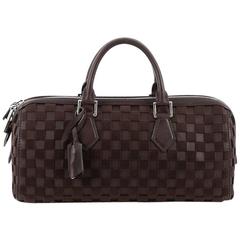 Louis Vuitton Speedy Cube Bag Damier Leather and Velvet East West