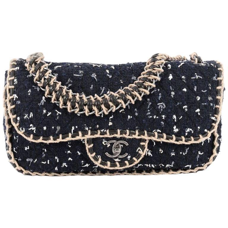 Buy Chanel St. Tropez Flap Bag Tweed Large Black 1826302