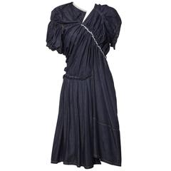 Comme des Garcons Short Sleeve Sculpted Pleats Denim Dress 7