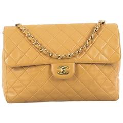 Chanel Vintage Square Single Flap Bag Quilted Lambskin Jumbo