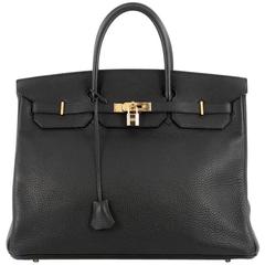 Hermes Birkin Handbag Black Togo with Gold Hardware 40 2