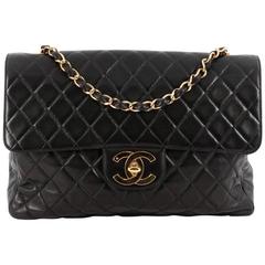 Chanel Vintage Classic Single Flap Bag Quilted Lambskin Maxi