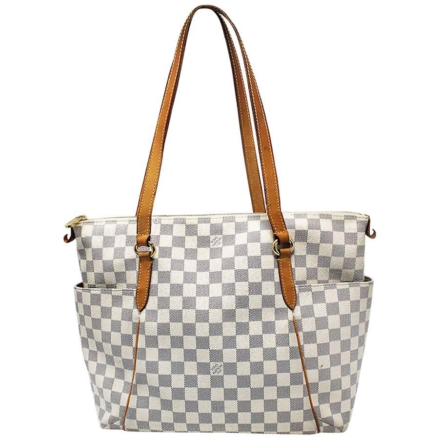 Louis Vuitton Totally MM Damier Azur Handbag Purse in Dust Bag