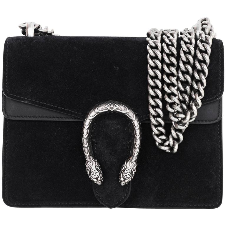 Gucci Black Suede Dionysus Mini Flap Crossbody Bag For Sale at 1stDibs ...