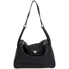 Hermes Black/Palladium Clemence Lindy Bag