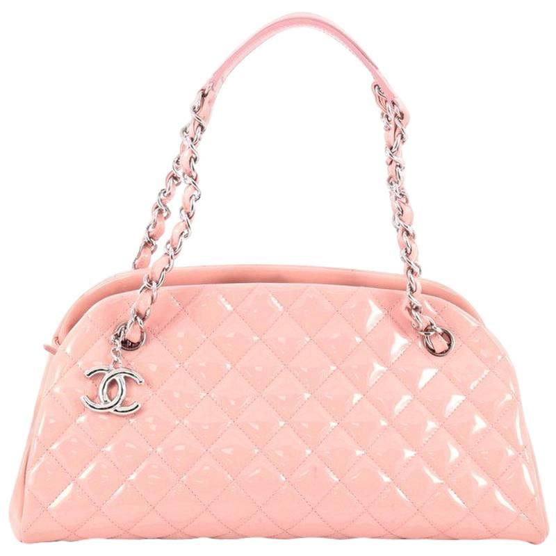 Chanel Just Mademoiselle Handbag Quilted Patent Medium