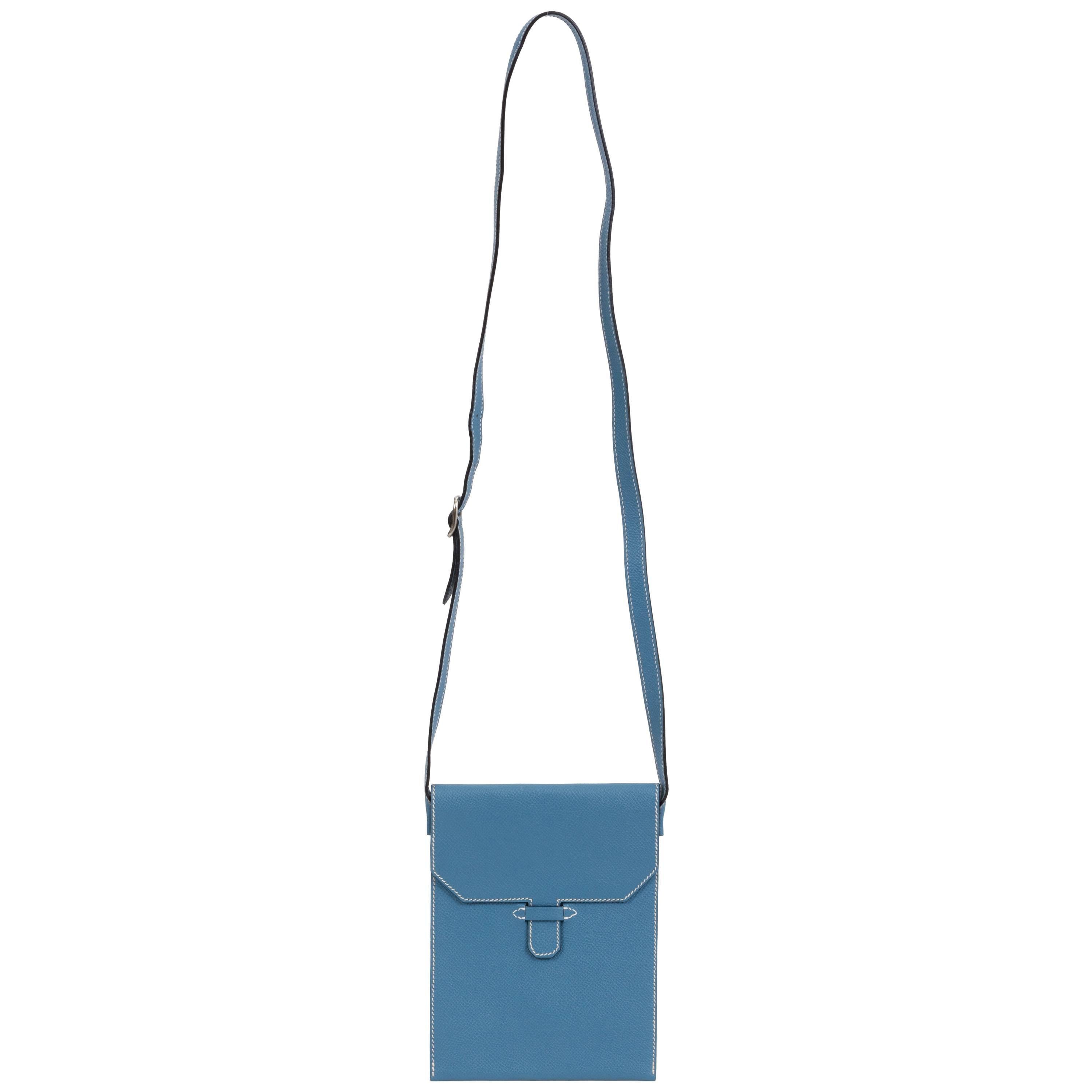 Hermes Blue Jeans Epsom Crossbody Bag
