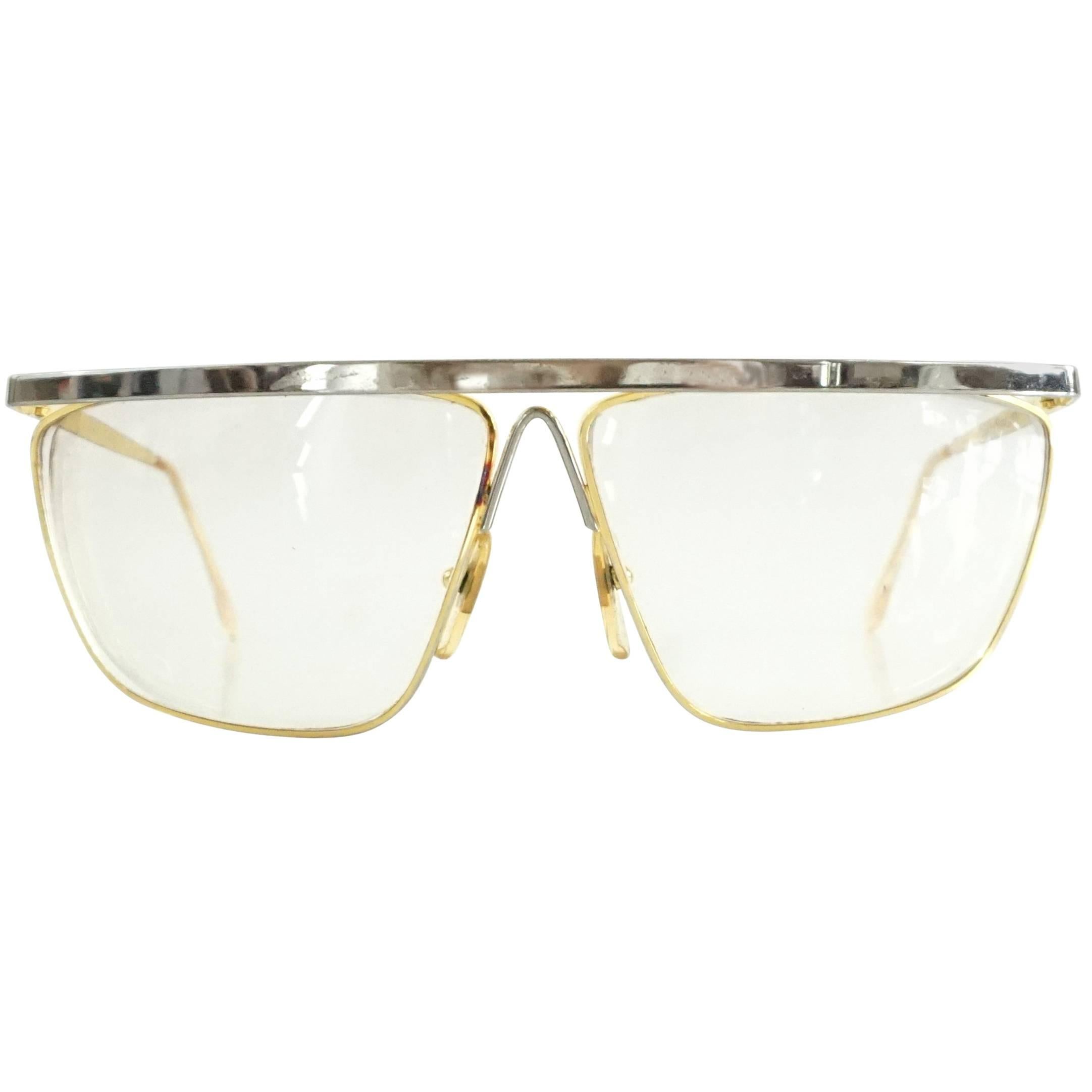 Laura Biagiotti Gold and Silver Large Glasses