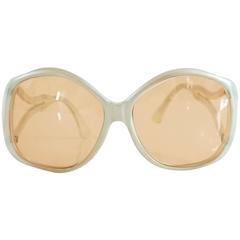 Diane von Furstenberg Large White Sunglasses - Circa 1970's 5