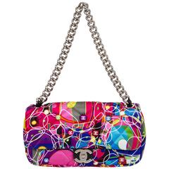 Chanel Multicolor Silk Quilted Flap Bag 3