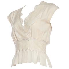 Chloé Silk and Lace Blouse