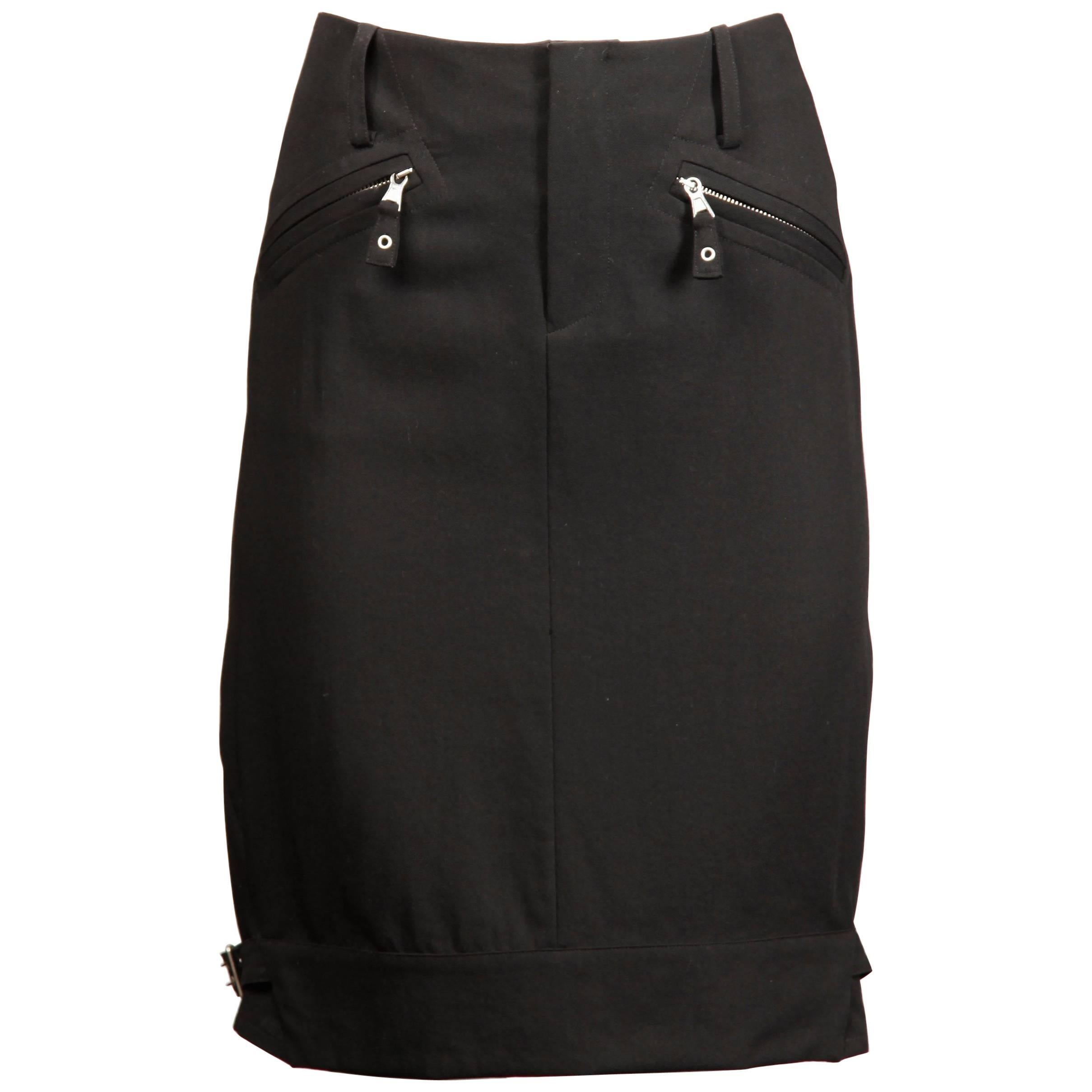 Jean Paul Gaultier Vintage Black Buckle Skirt For Sale