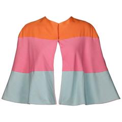 Karl Lagerfeld für Tiziani Vintage 1960s Farbe Block Cape