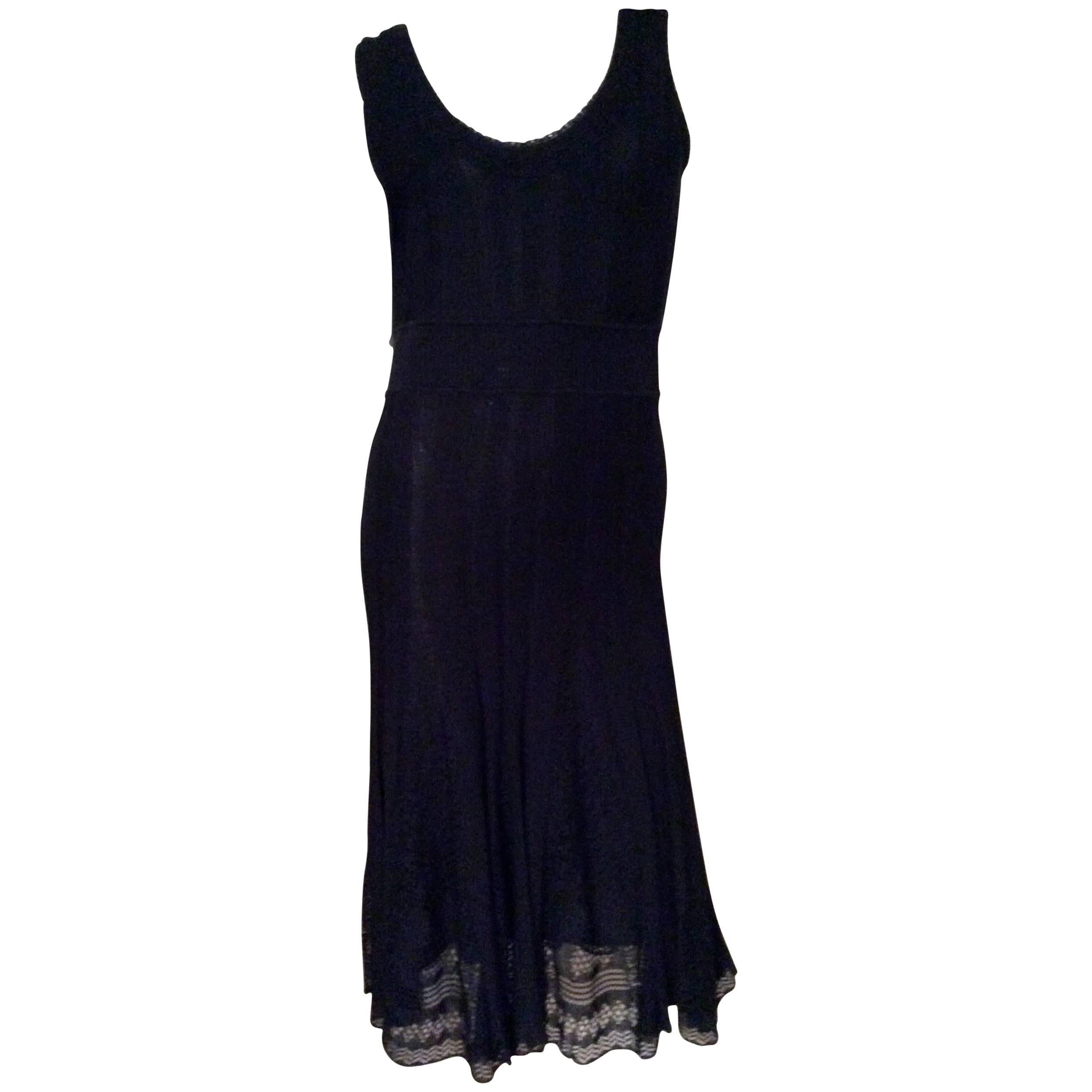 Chanel Blue Knit Sleeveless Dress - Timeless at 1stDibs