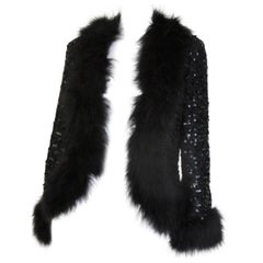 Lillian Diamond Black Marabou Sequin Jacket