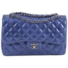 Chanel Classic Double Flap Bag Quilted Patent Jumbo