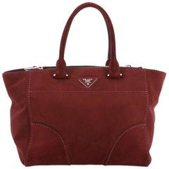 Prada Twin Pocket Tote Stitched City Suede Medium 12