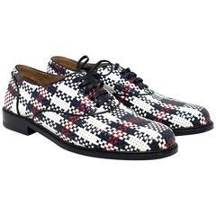 Used Christian Louboutin Mens Woven Leather Derby Brogues